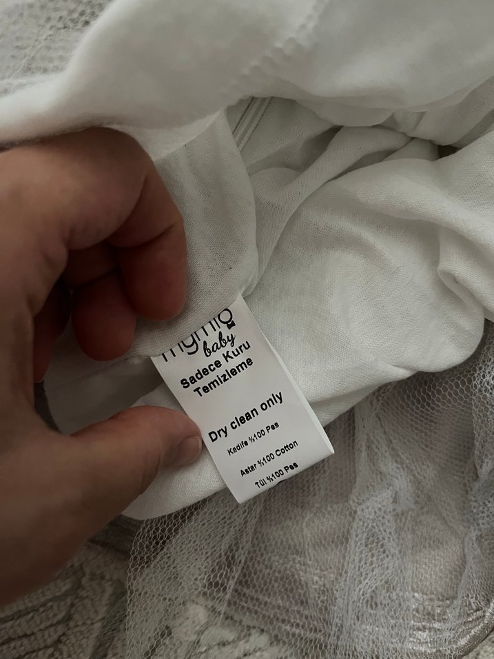 Gri Nakışlı Fırfırlı Kız Çocuk Elbise - Görsel 5