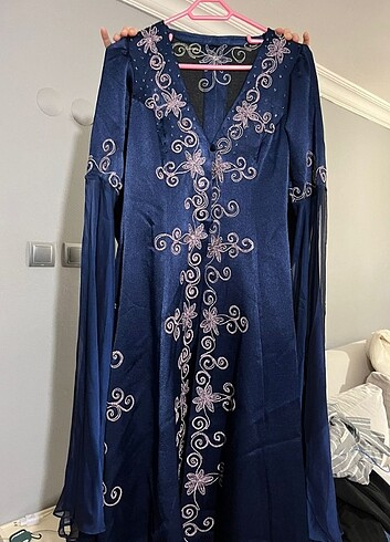 m Beden lacivert Renk Kaftan bindallı 