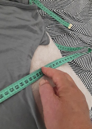 Gri Baskılı Kısa Kollu kol detayli Bluz - Görsel 7