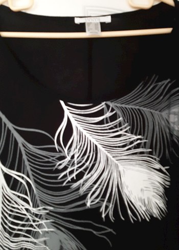 Siyah Baskılı kol yırtmaçlı bluz - Görsel 3