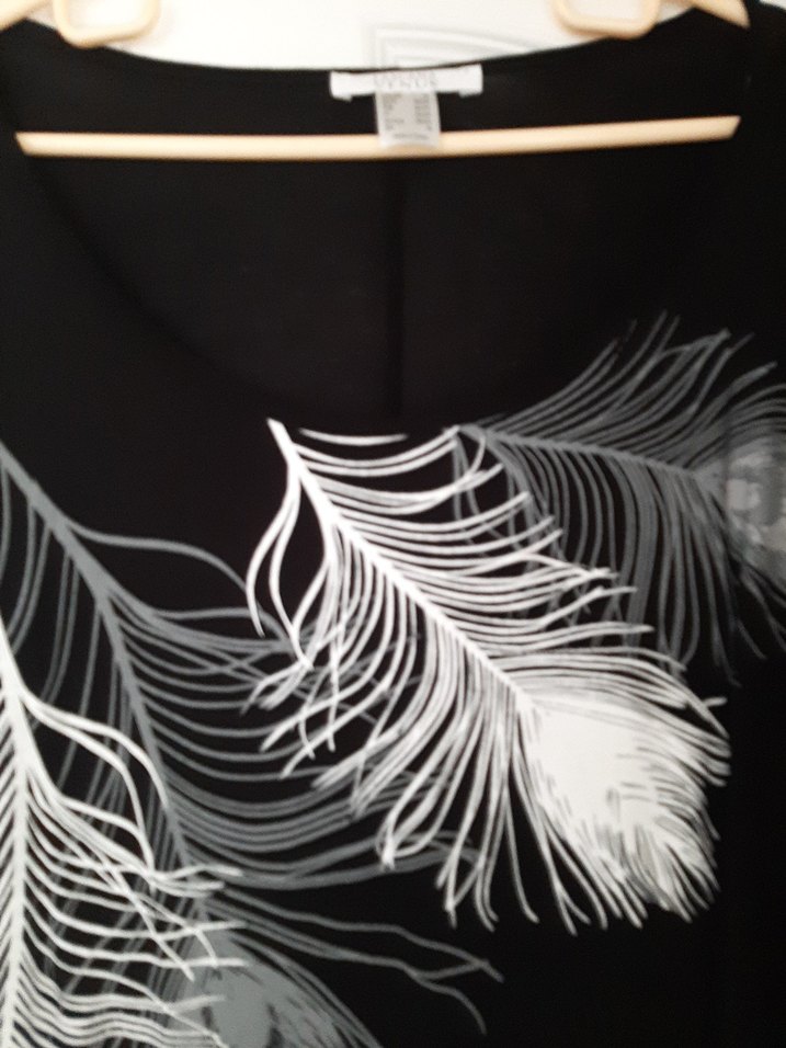 Siyah Baskılı kol yırtmaçlı bluz - Görsel 3