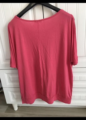 Renkli Baskılı Kısa Kollu kol detaylı Pembe Bluz - Görsel 2