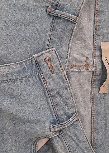 Düğmeli Mavi Kadın Midi Kot Pantolon - Görsel 2