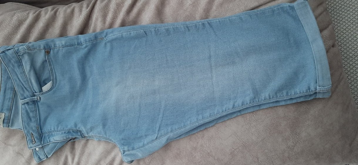 Düğmeli Mavi Kadın Midi Kot Pantolon - Görsel 3