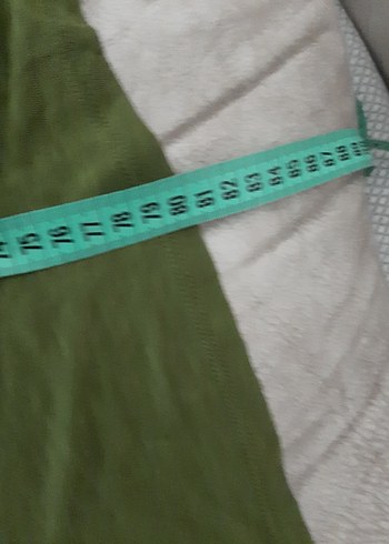 V Yaka Düğmeli Haki Kadın Tunik - Görsel 5