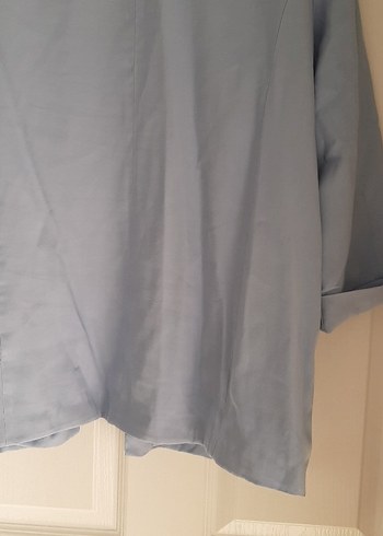 Düğmeli Mavi Kadın  Blazer Ceket - Görsel 4