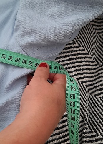 Düğmeli Mavi Kadın  Blazer Ceket - Görsel 5