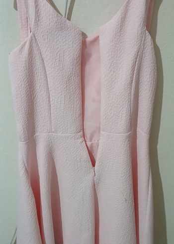 Pudra Renkli V Yakalı Midi Elbise - Görsel 3