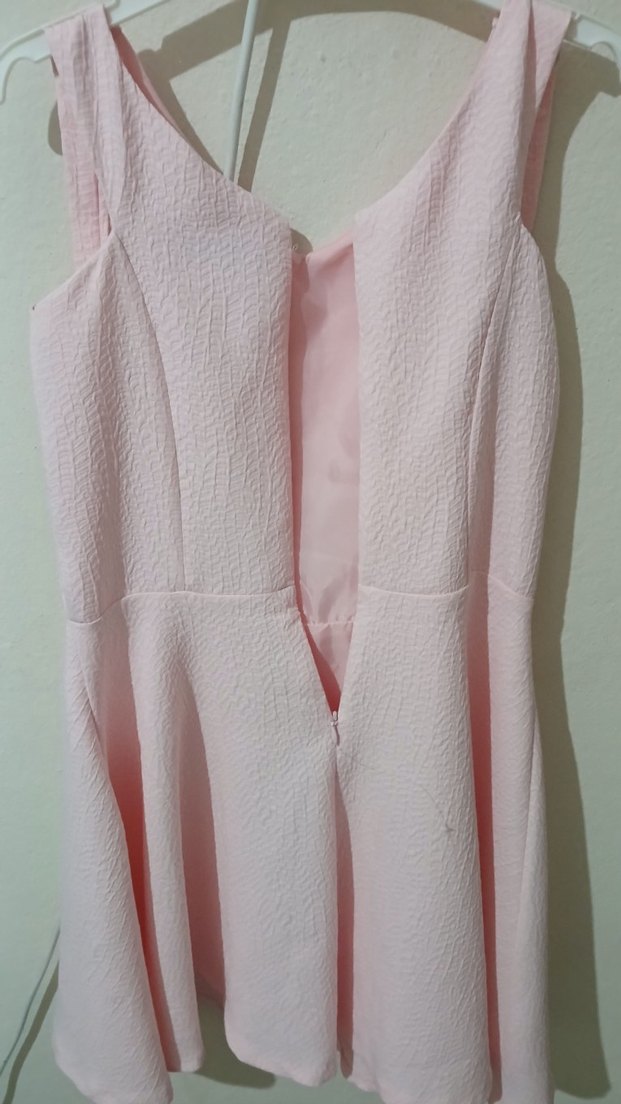 Pudra Renkli V Yakalı Midi Elbise - Görsel 3