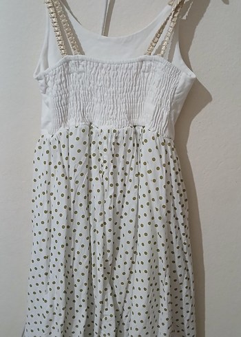 Kız Çocuk Beyaz Askısız Pamuklu Elbise - Görsel 2