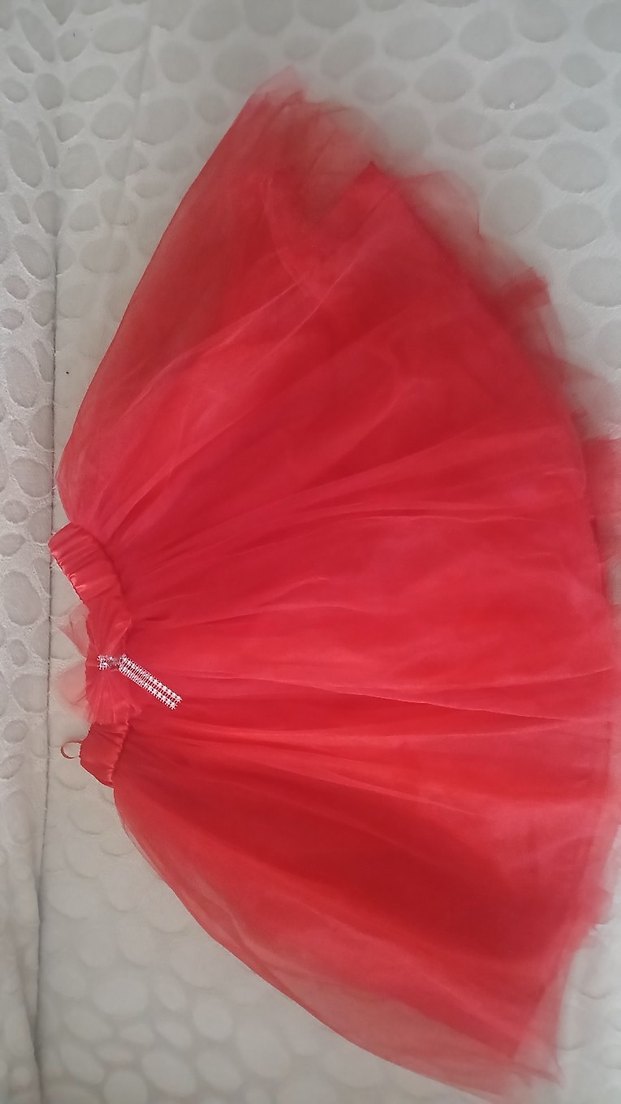 Kız Çocuk Kırmızı Fırfırlı Etek - Görsel 3