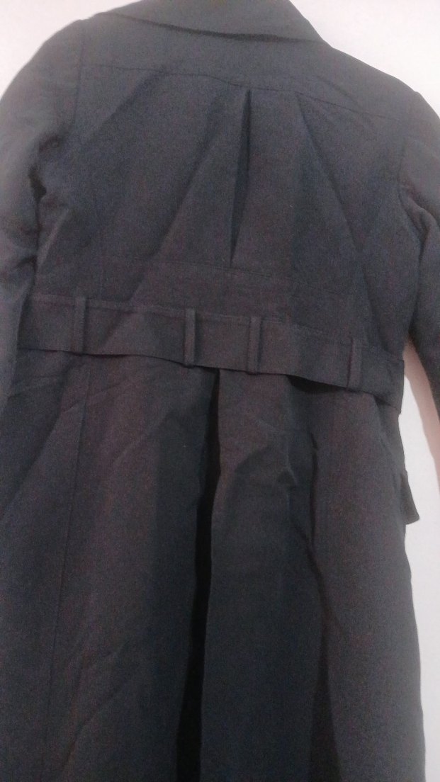 Kadın Siyah Uzun Kemerli Kaban - Görsel 3