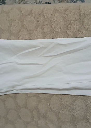 Beyaz Kadın Midi Kumaş Pantolon - Görsel 3