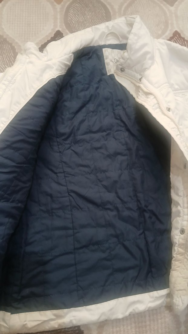 Beyaz Düğmeli Kadın Kışlık Mont - Görsel 5