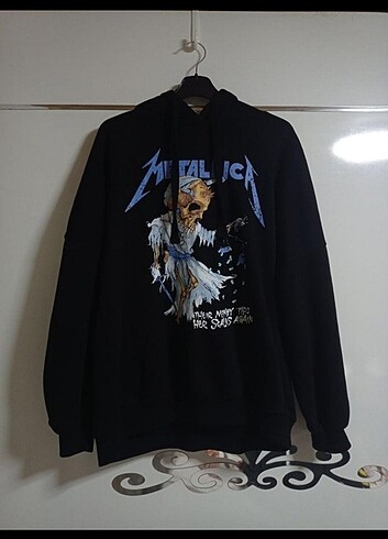 Metallica baskılı oversize sweatshirt