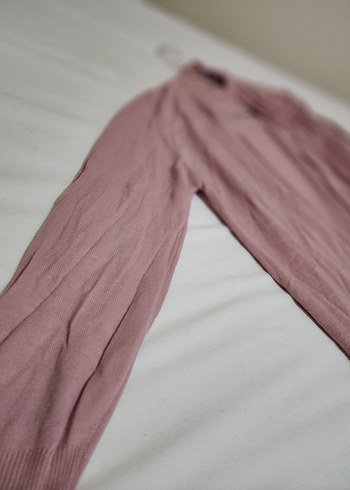 Uzun Pembe Rahat Kadın hırka - Görsel 2