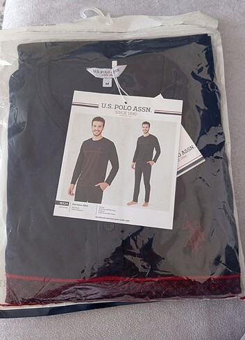 m Beden bordo Renk U.S POLO Erkek pijama takım