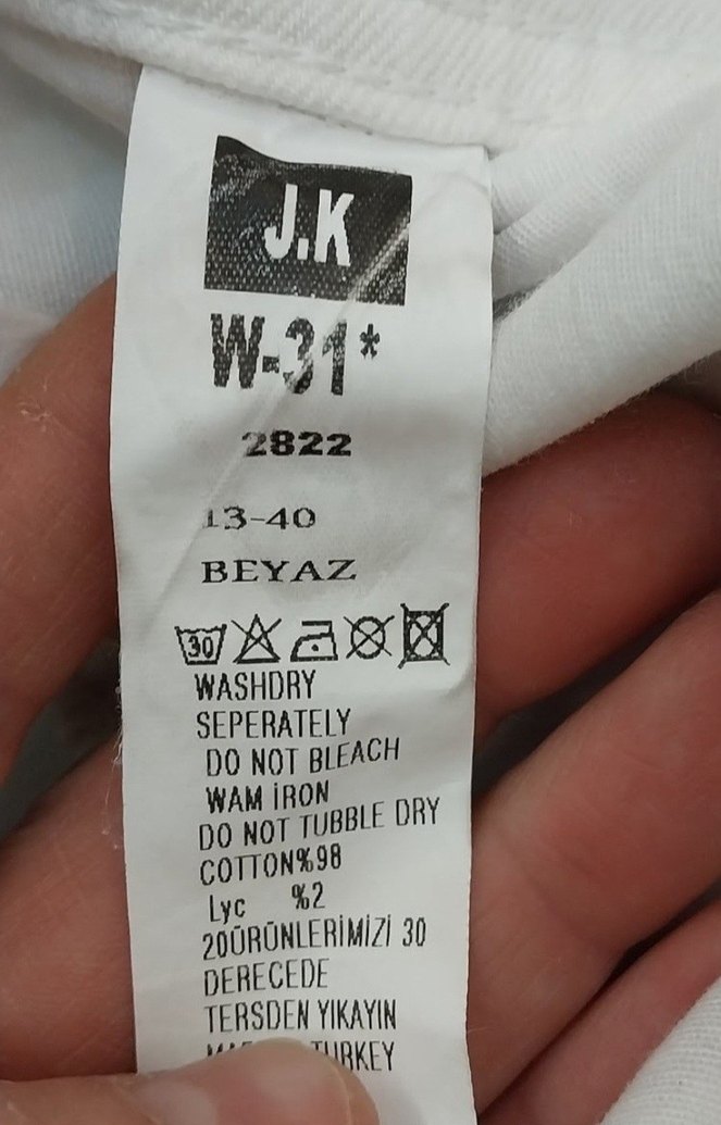 Erkek Beyaz Regular Fit Kot Pantolon - Görsel 2