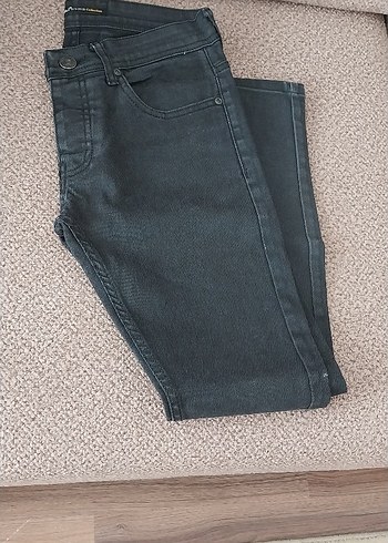 Düğmeli Siyah Erkek Denim Jean - Görsel 2