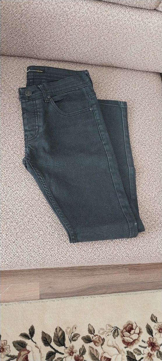 Düğmeli Siyah Erkek Denim Jean - Görsel 2