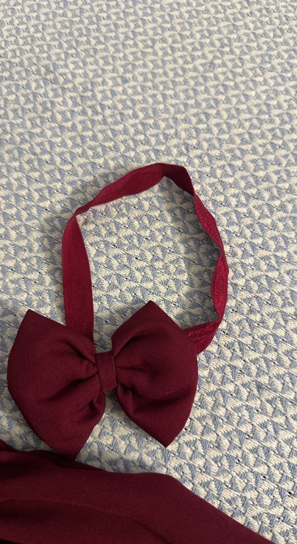 Bordo Fiyonk Detaylı Kız Çocuk Elbisesi - Görsel 3