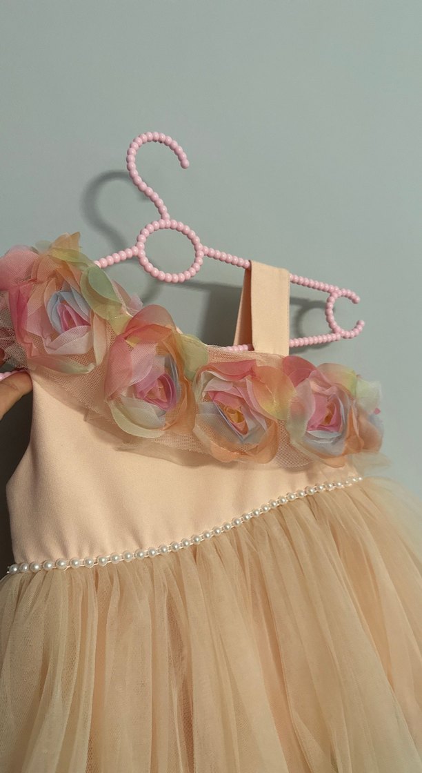 Pembe Nakışlı Bohem Çocuk Elbisesi - Görsel 2