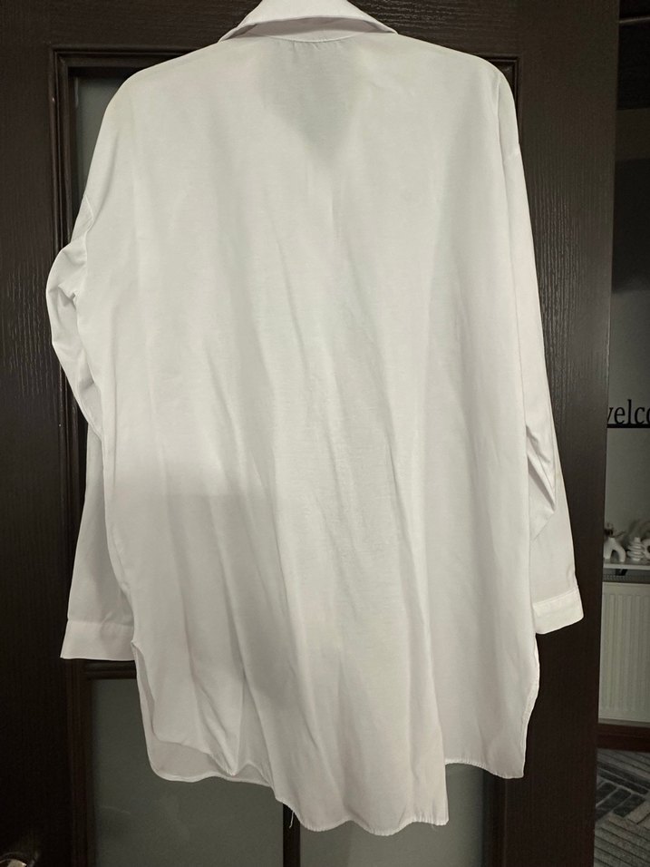 Uzun Kollu Beyaz Kadın Gömlek - Görsel 3