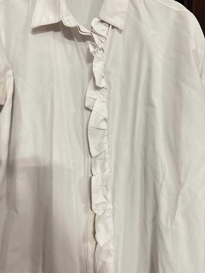 Uzun Kollu Beyaz Kadın Gömlek - Görsel 2