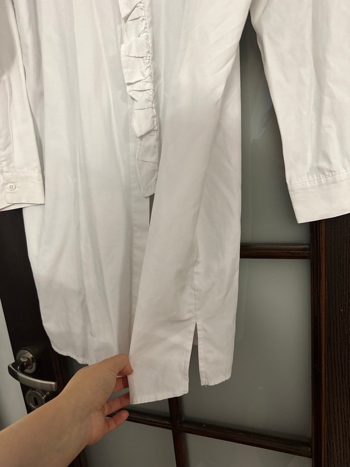 Uzun Kollu Beyaz Kadın Gömlek - Görsel 5