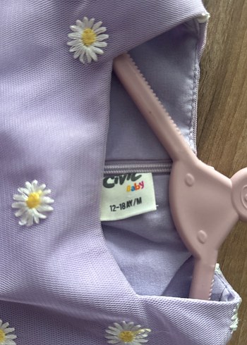 Kız Çocuk Lila Nakışlı Fırfırlı Elbise - Görsel 4