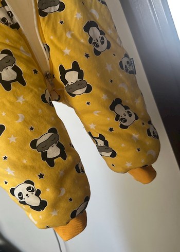 Sarı Panda Desenli Bebek Uyku Tulumu - Görsel 5