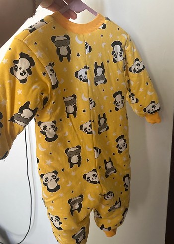 Sarı Panda Desenli Bebek Uyku Tulumu - Görsel 2