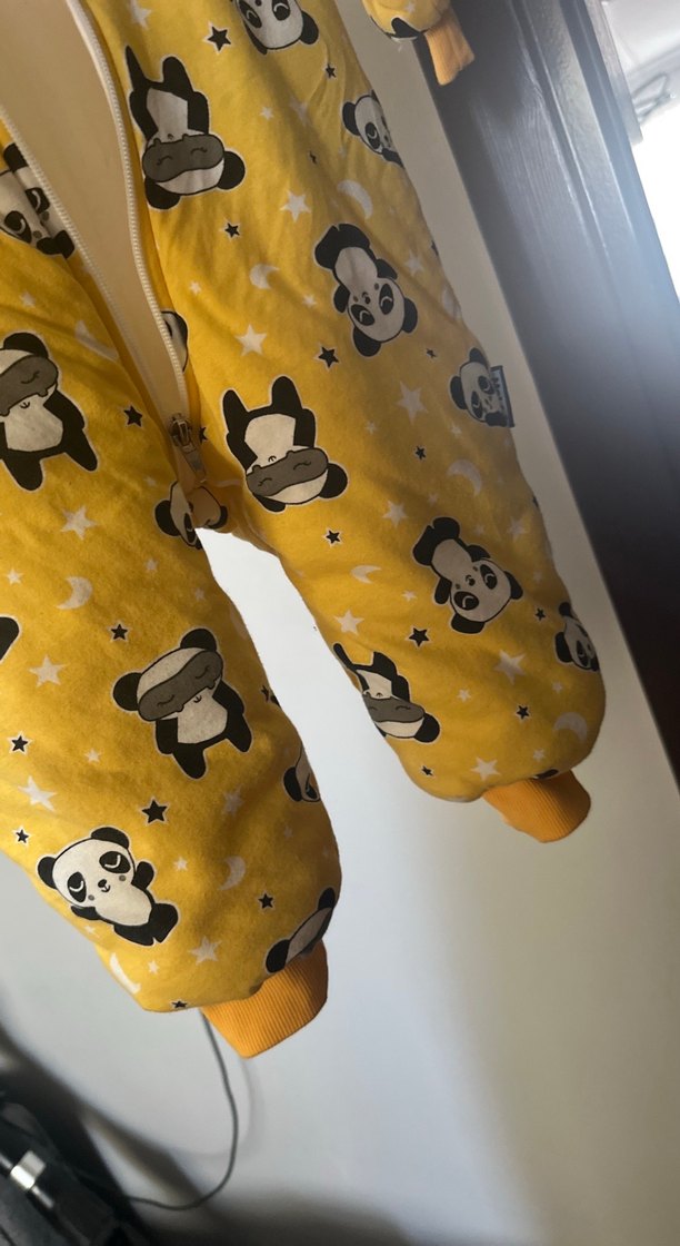 Sarı Panda Desenli Bebek Uyku Tulumu - Görsel 5