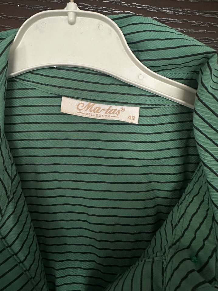 Yeşil Uzun Keten Kadın Elbise - Görsel 2