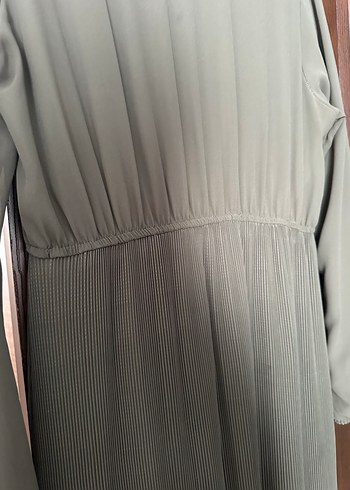 Kadın Haki Uzun Piliseli Bohem Elbise - Görsel 4