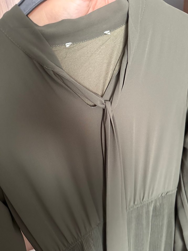 Kadın Haki Uzun Piliseli Bohem Elbise - Görsel 5