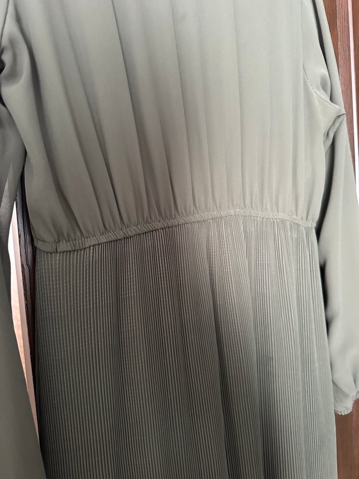 Kadın Haki Uzun Piliseli Bohem Elbise - Görsel 4