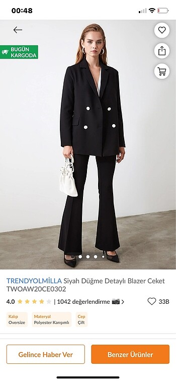 Siyah Blazer ceket