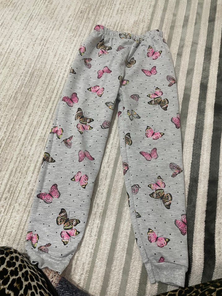 Leopar Desenli Kadife Kız Eşofman Altı - Görsel 2