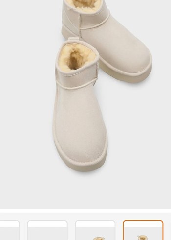 Beyaz Kürklü Kadın Wedge Bot 39 no - Görsel 3