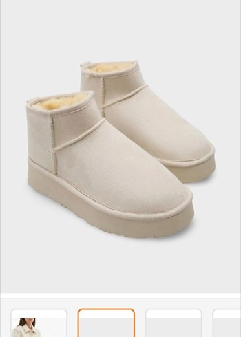 Beyaz Kürklü Kadın Wedge Bot 39 no - Görsel 6