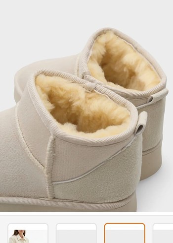 Beyaz Kürklü Kadın Wedge Bot 39 no - Görsel 2