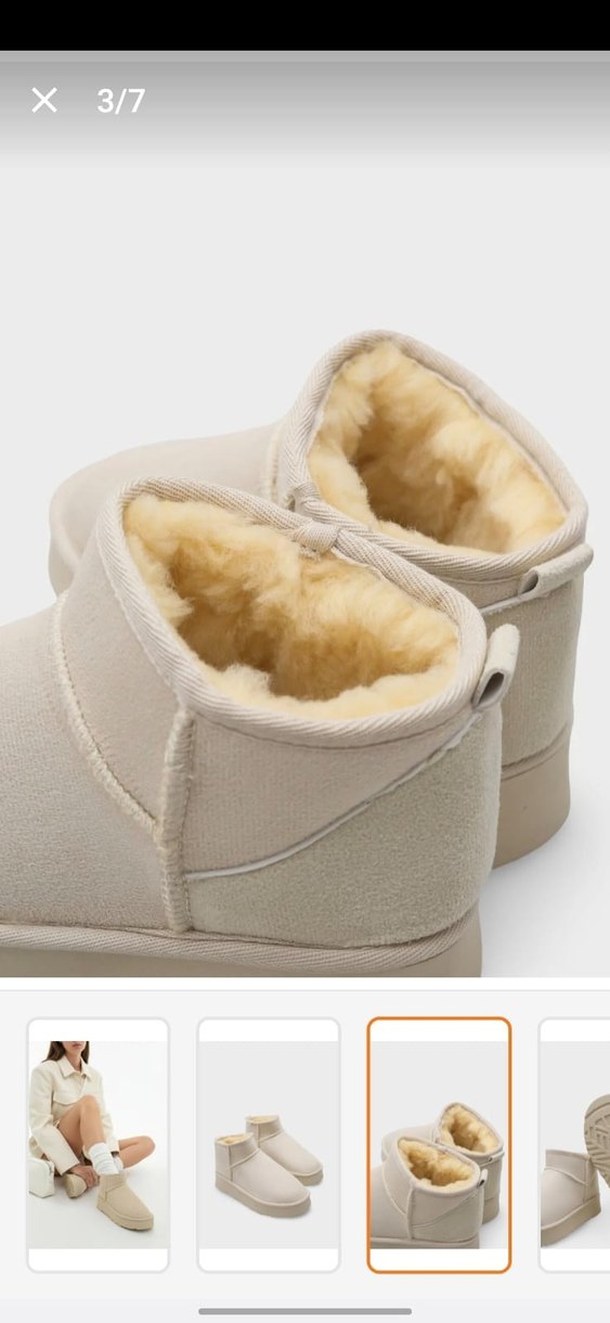 Beyaz Kürklü Kadın Wedge Bot 39 no - Görsel 2