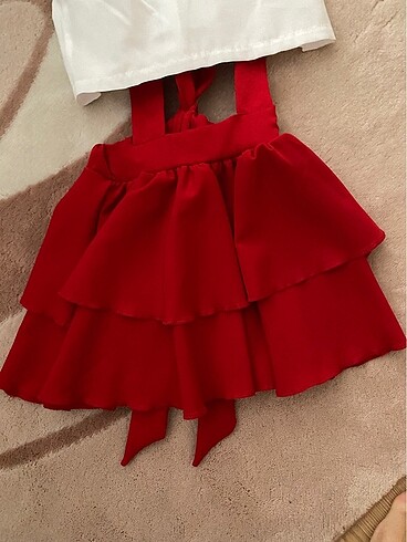 Diğer Kırmızı kız çocuk elbise (slopet+gömlek)