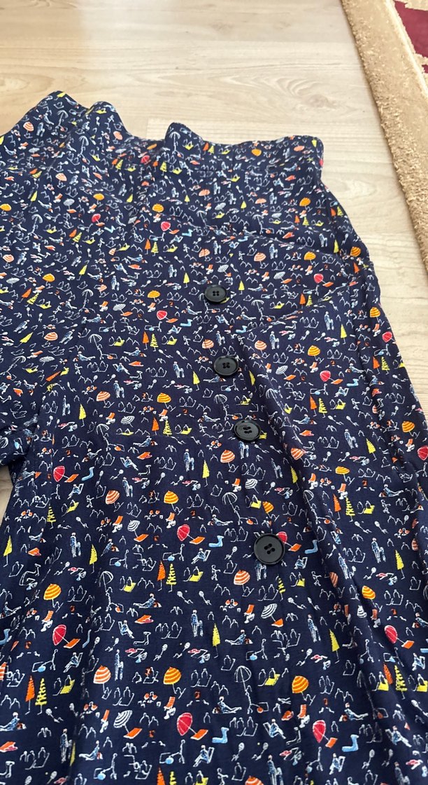 Çok Renkli Bohem Geniş Paça Kadın Pantolon - Görsel 2