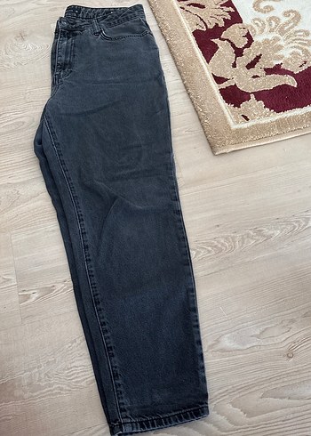 Gri Kadın Salaş Denim Pantolon