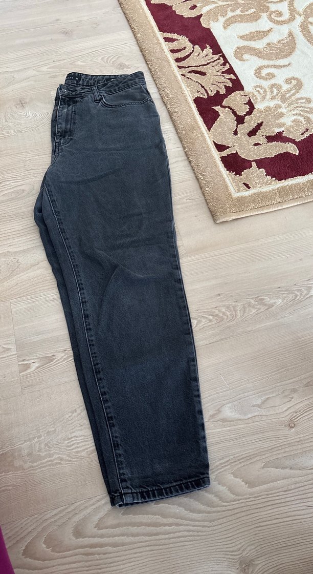 Gri Kadın Salaş Denim Pantolon - Görsel 2