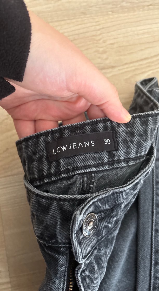 Gri Kadın Salaş Denim Pantolon - Görsel 3