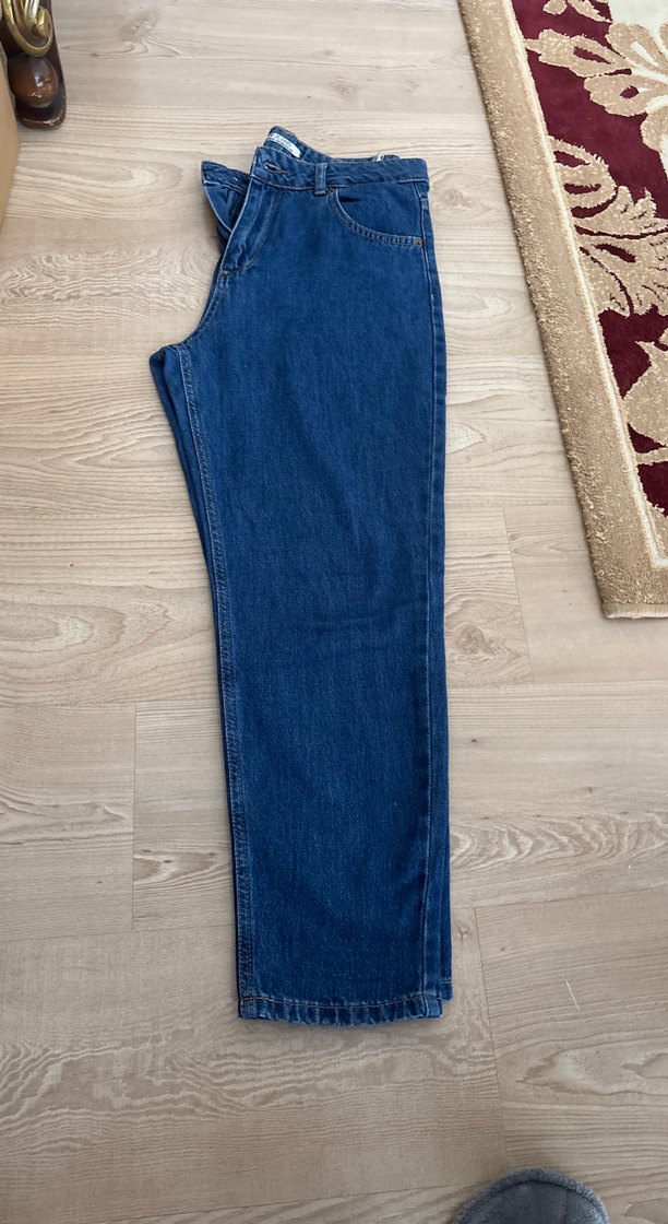 Kadın Mavi Denim mom Jean - Görsel 4