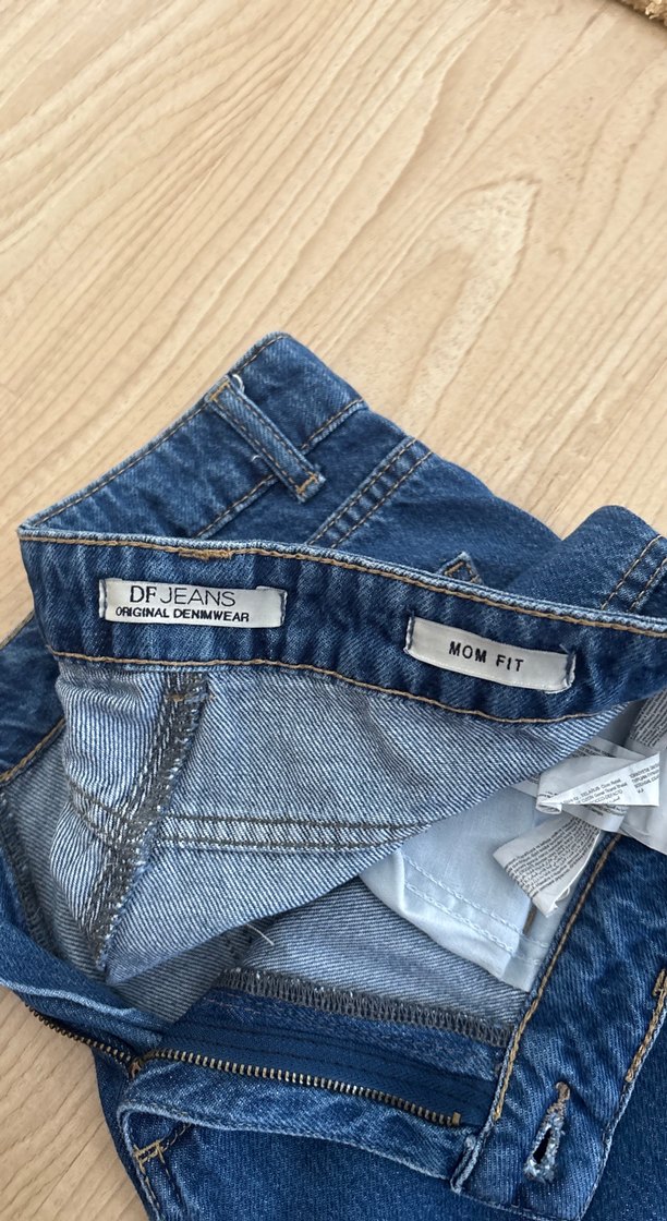 Kadın Mavi Denim mom Jean - Görsel 2